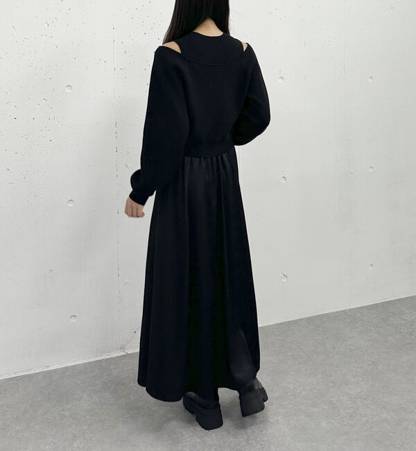 archives「オフショルニットカーディガン&times;ドッキングワンピースＳＥＴ」|ワンピース|