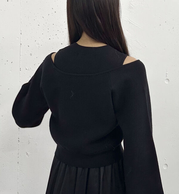 archives「オフショルニットカーディガン&times;ドッキングワンピースＳＥＴ」|ワンピース|