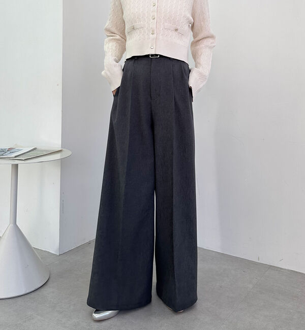 archives「ベルト付ワイドタックスラックス」|チノ|