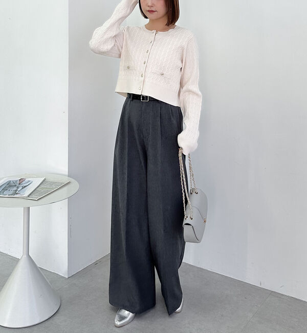 archives「ベルト付ワイドタックスラックス」|チノ|