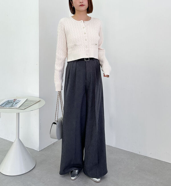 archives「ベルト付ワイドタックスラックス」|チノ|