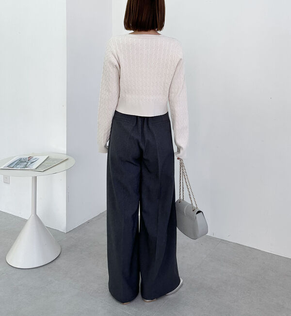 archives「ベルト付ワイドタックスラックス」|チノ|