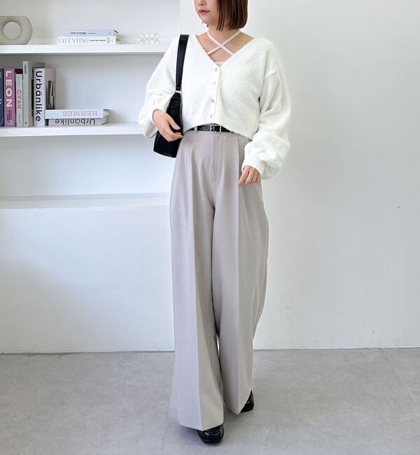 archives「ベルト付ワイドタックスラックス」|チノ|