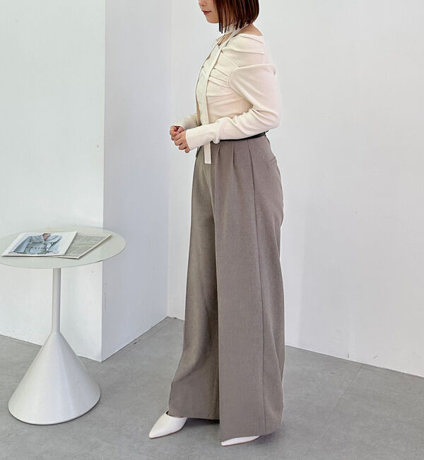 archives「ベルト付ワイドタックスラックス」|チノ|