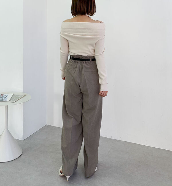 archives「ベルト付ワイドタックスラックス」|チノ|