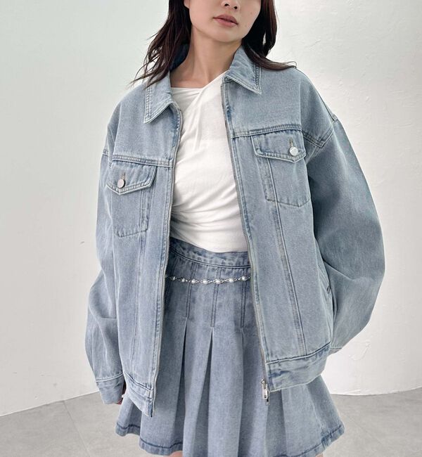 archives「デニムミドルブルゾン」|テーラードジャケット|BLUE