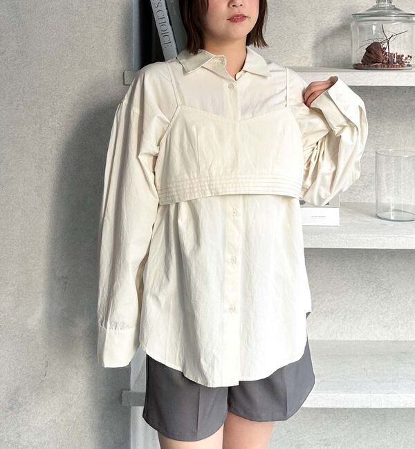 archives「ピンタックビスチェ&times;ミドルシャツＳＥＴ」|カーディガン|IVORY