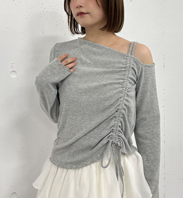 archives「ドロストワンショルカットＴＯＰＳ」|Tシャツ・カットソー|MOKU GRAY