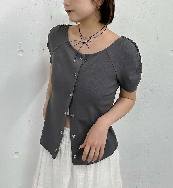 archives「花柄アソートワッフルカットＴＯＰＳ」|Tシャツ・カットソー|GRAY