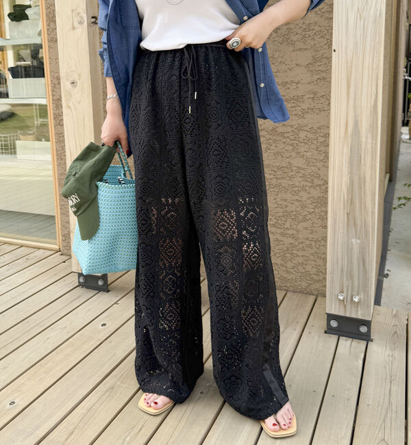 Doux archives「サイドラインレースパンツ」|チノ|