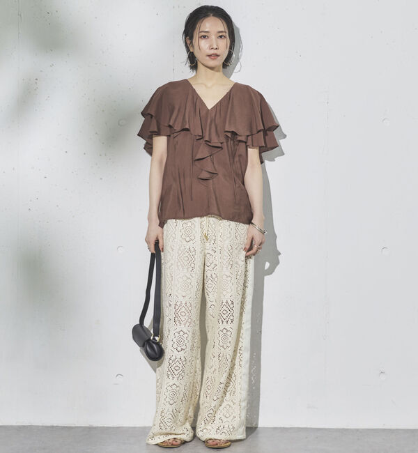 Doux archives「サイドラインレースパンツ」|チノ|