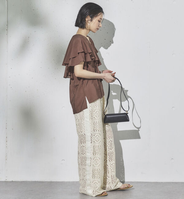 Doux archives「サイドラインレースパンツ」|チノ|