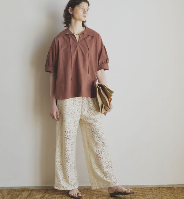 Doux archives「サイドラインレースパンツ」|チノ|