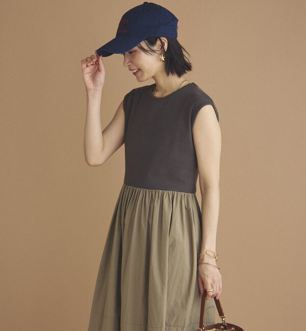 Doux archives「リブタフタコンビワンピース」|ワンピース|
