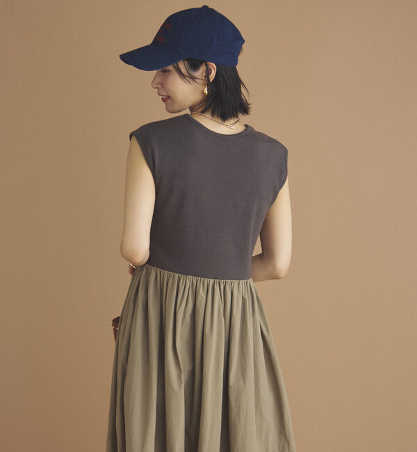 Doux archives「リブタフタコンビワンピース」|ワンピース|