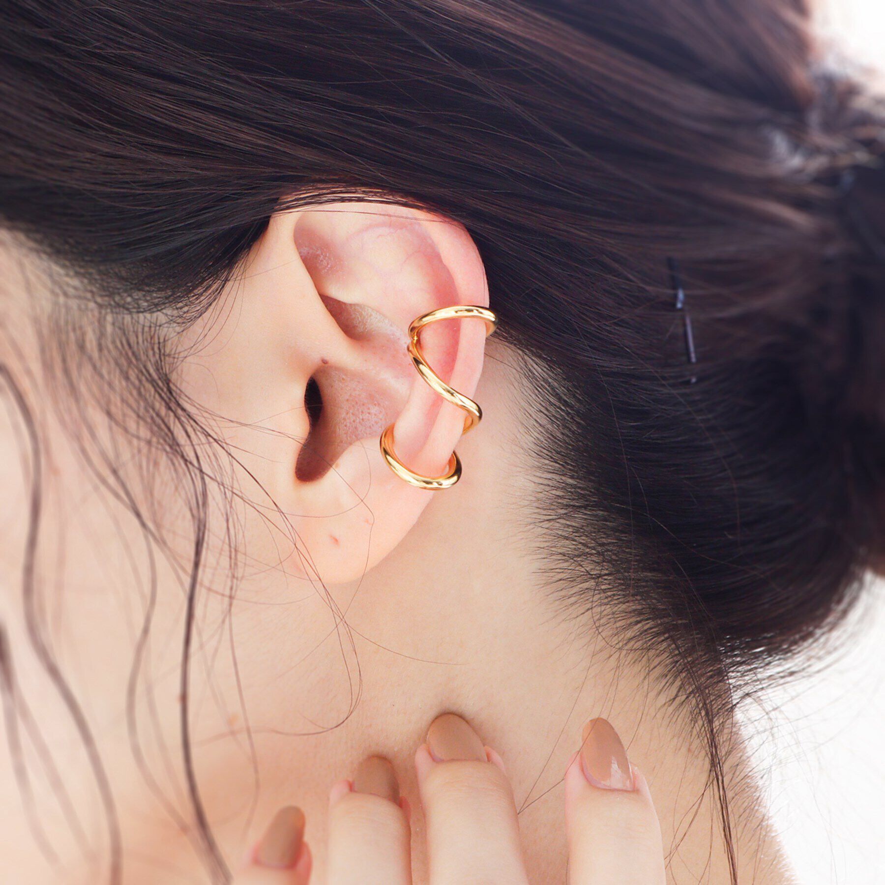 COCOSHNIK ONKITSCH「シルバー ラインイヤーカフ トリプル GP」|イヤリング|