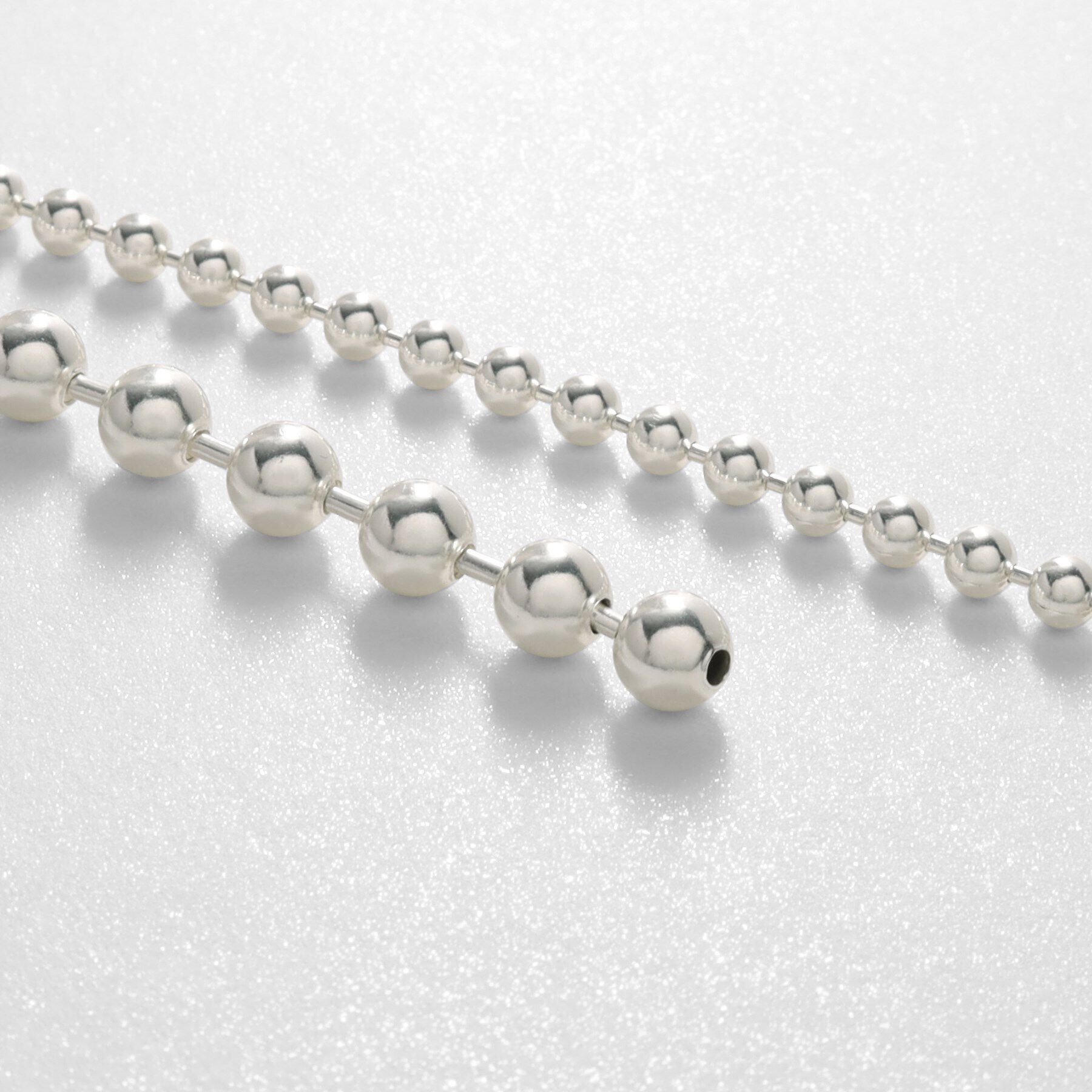 COCOSHNIK ONKITSCH「シルバー チェーンピアス ボール フロントバック」|ピアス|