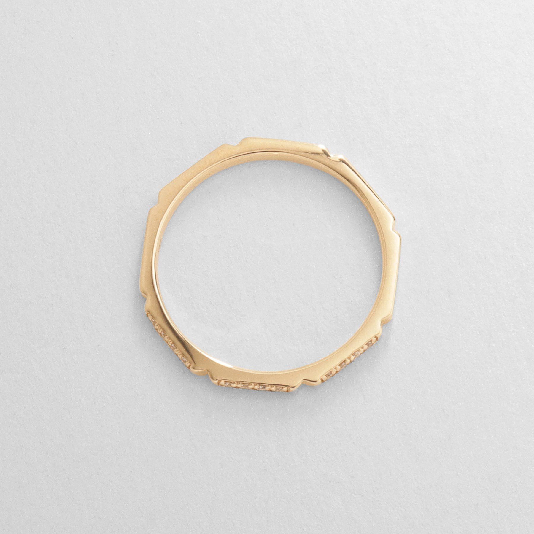 COCOSHNIK「K10ダイヤモンド 面取り溝 リング」|リング|