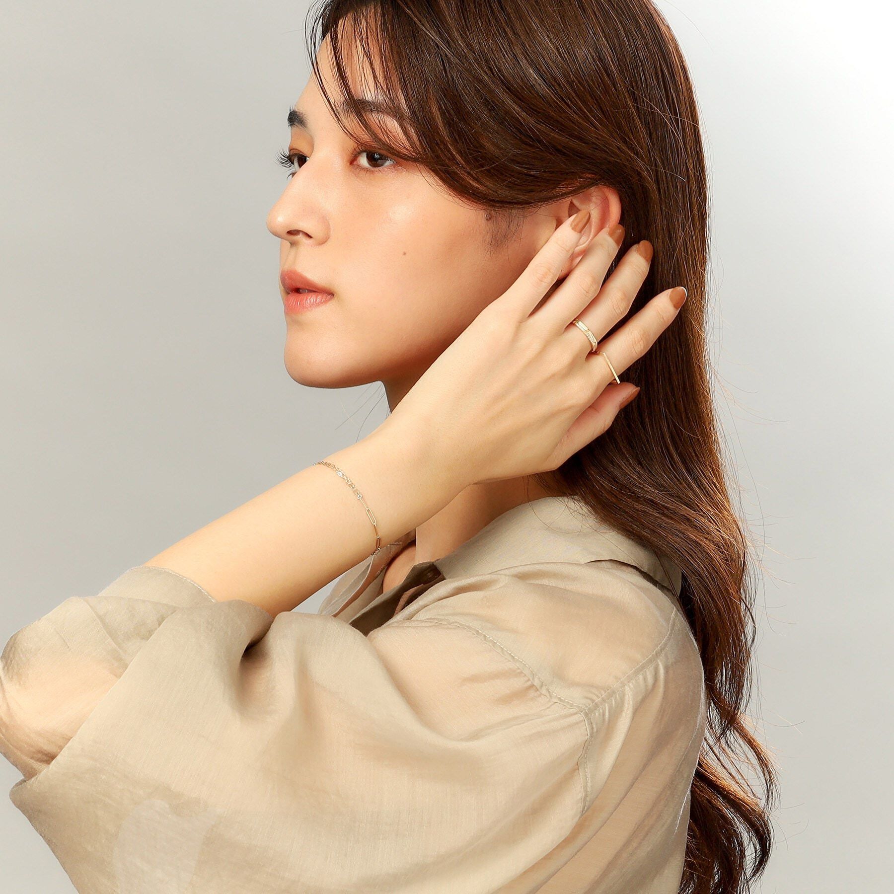 COCOSHNIK「K10ダイヤモンド 面取り溝 リング」|リング|