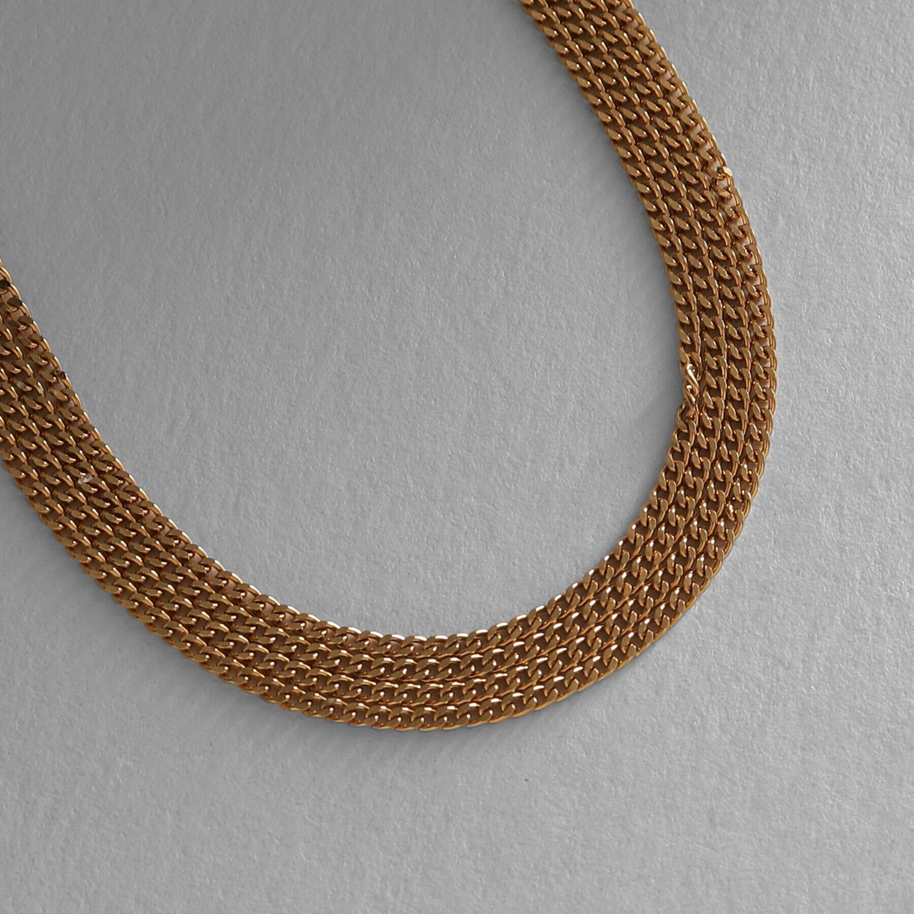 COCOSHNIK ONKITSCH「シルバー カーブチェーン レイヤード ブレスレット GP」|ブレスレット・バングル|