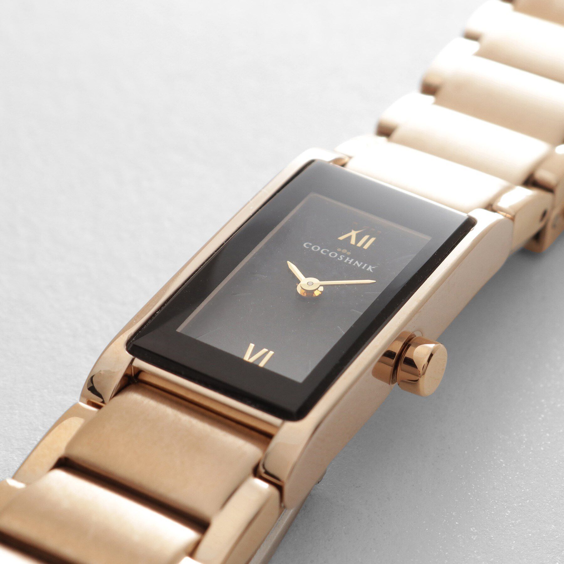 COCOSHNIK「RGスクエア3連バンド ウォッチ（ブラックマット）」|腕時計|