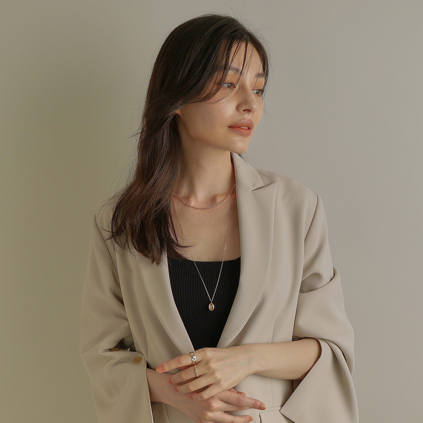 COCOSHNIK「K10メッシュパターン リング小」|リング|