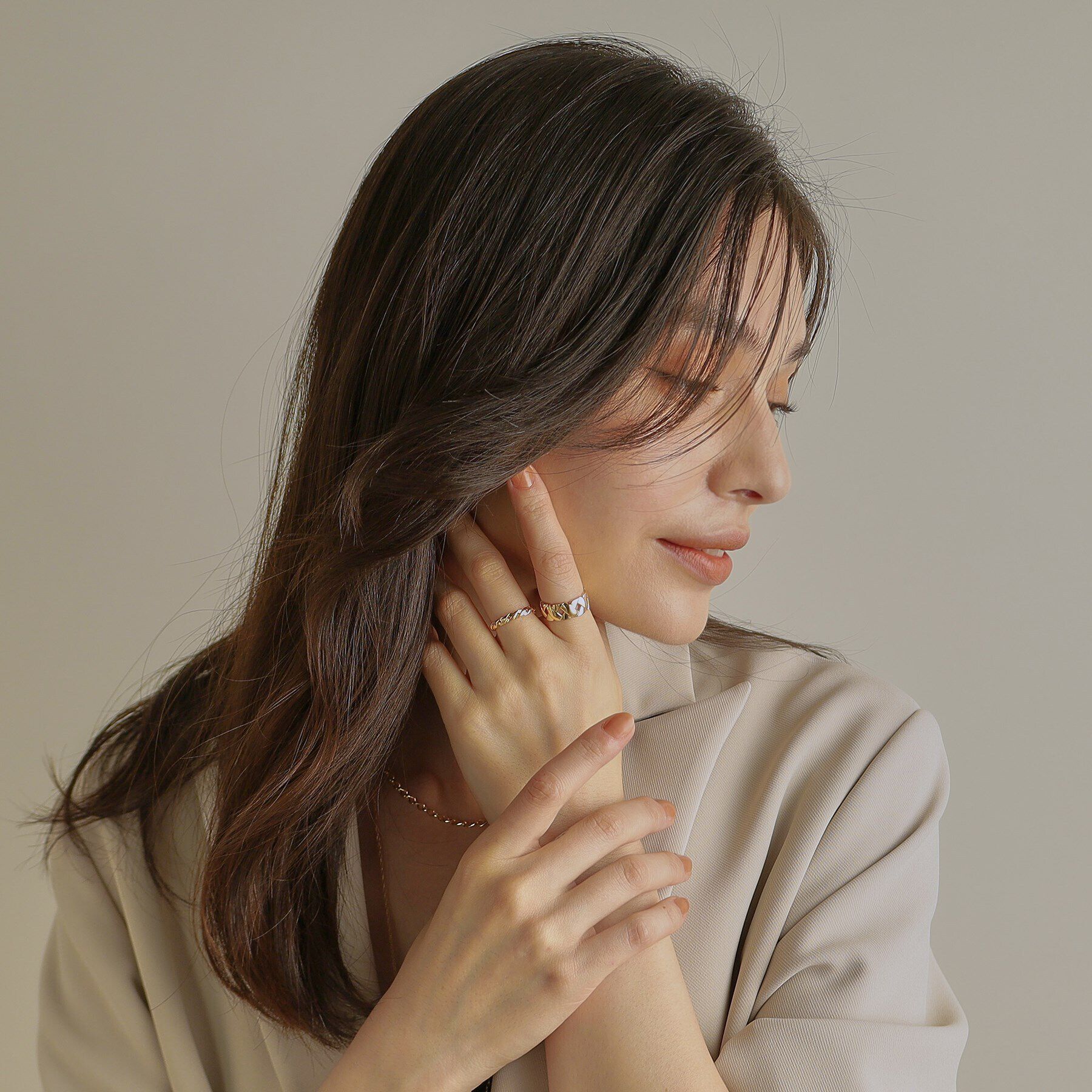 COCOSHNIK「K10メッシュパターン リング小」|リング|