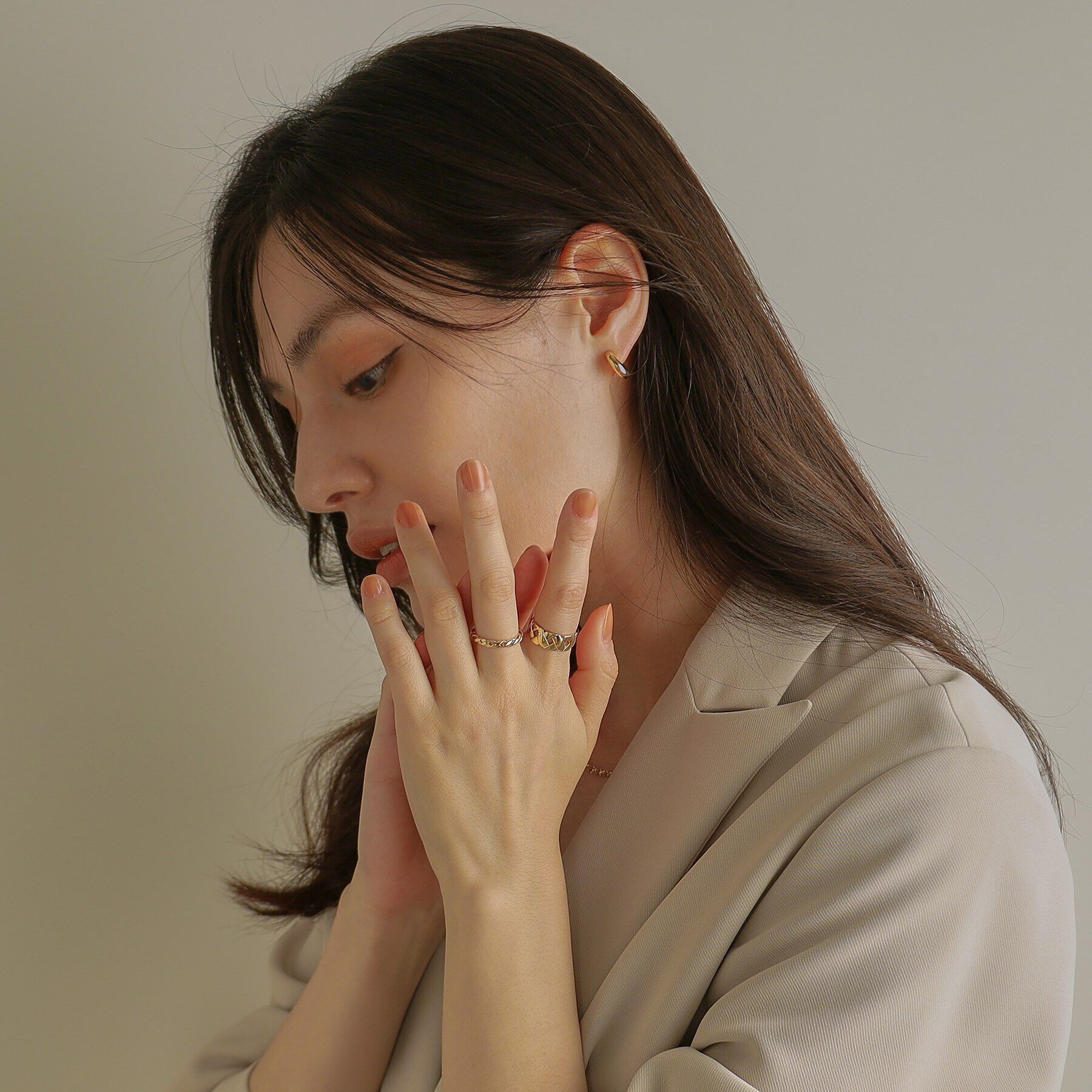 COCOSHNIK「K10メッシュパターン リング小」|リング|