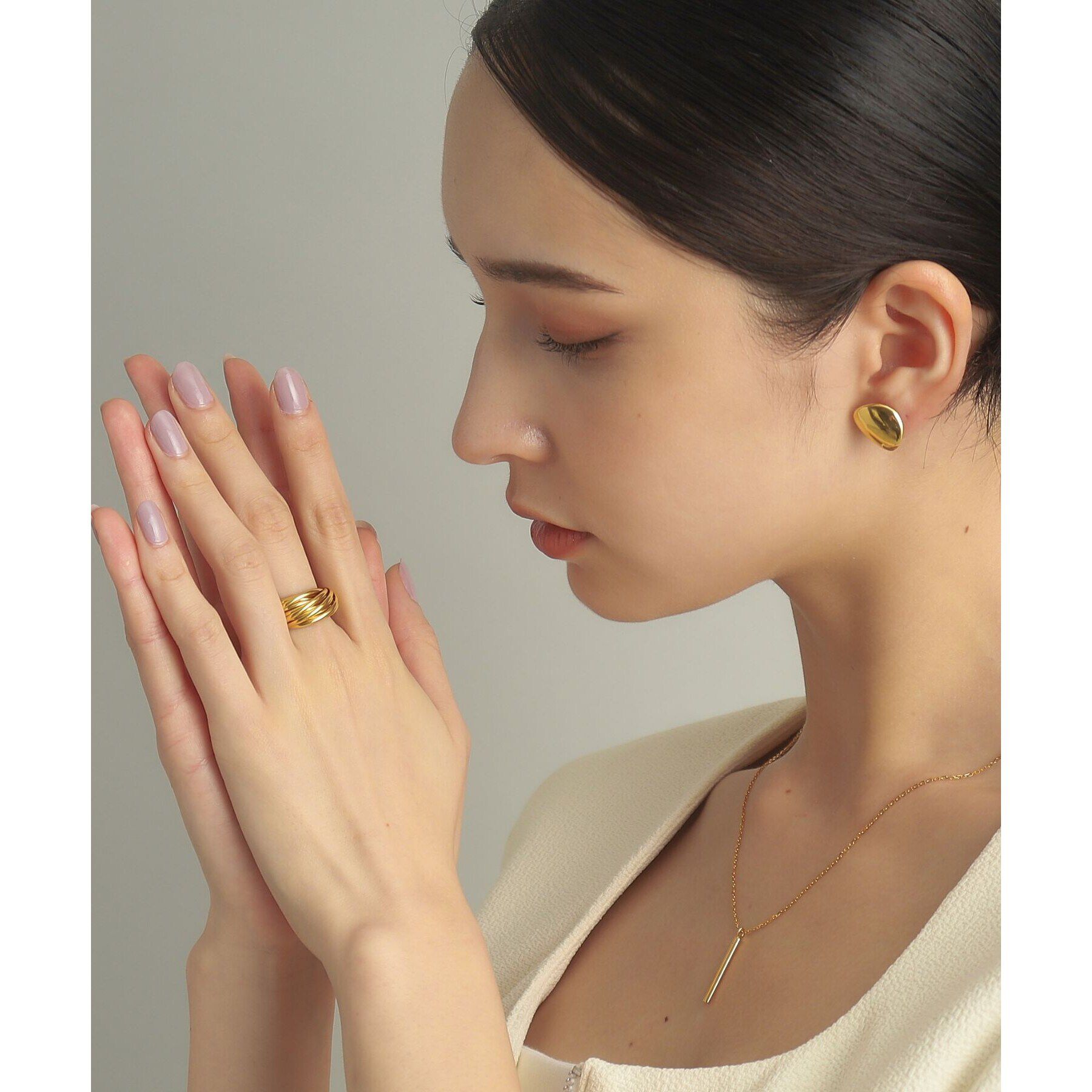 COCOSHNIK ONKITSCH「シルバー オーバルバーネックレス GP」|ネックレス|