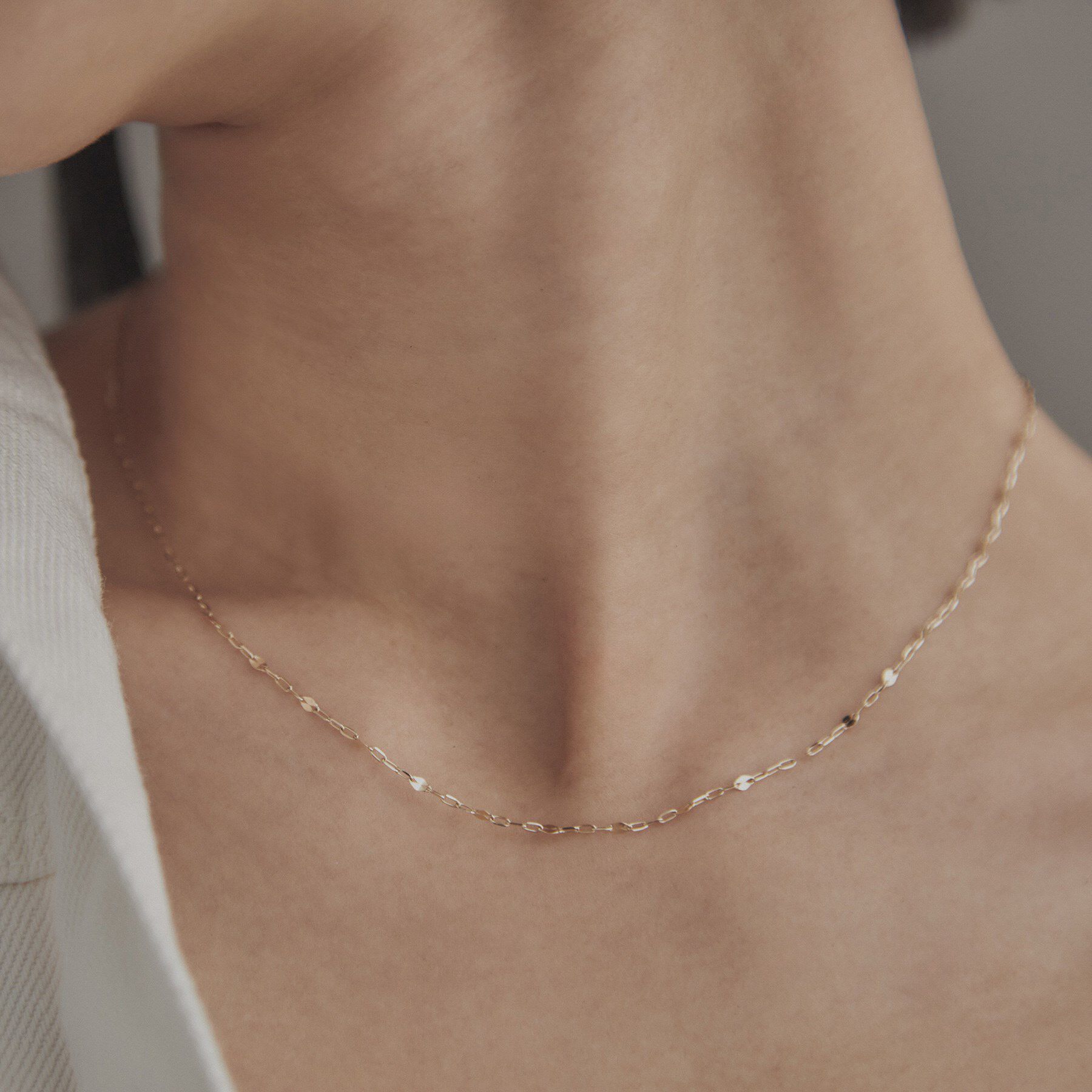 COCOSHNIK ONKITSCH「K10スキニーネックレス スキップペタル」|ネックレス|