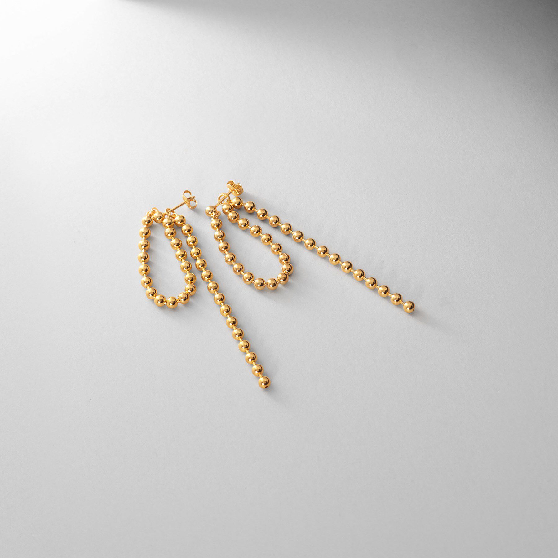 COCOSHNIK ONKITSCH「シルバー チェーンピアス ボールループ GP」|ピアス|ゴールド(600)