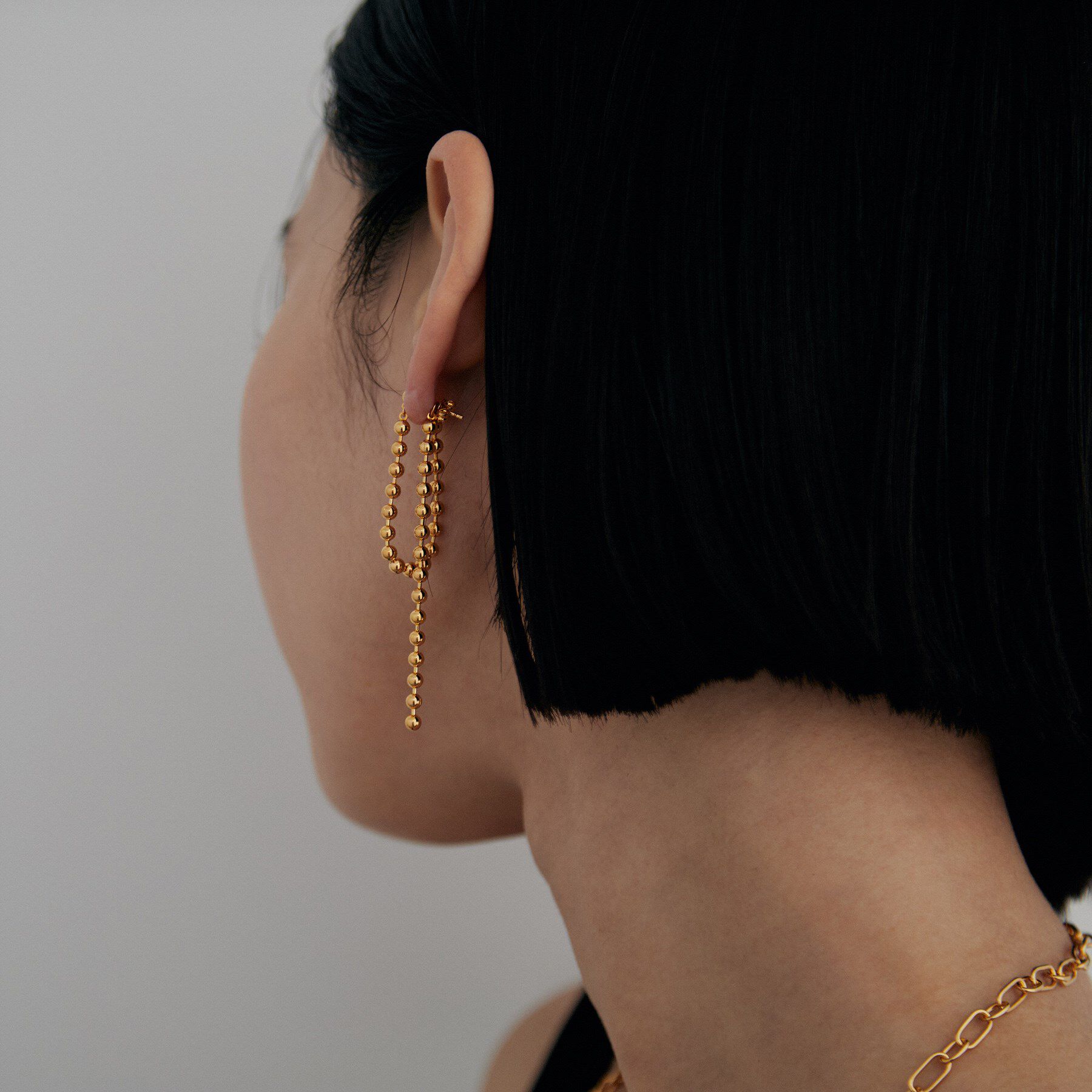 COCOSHNIK ONKITSCH「シルバー チェーンピアス ボールループ GP」|ピアス|