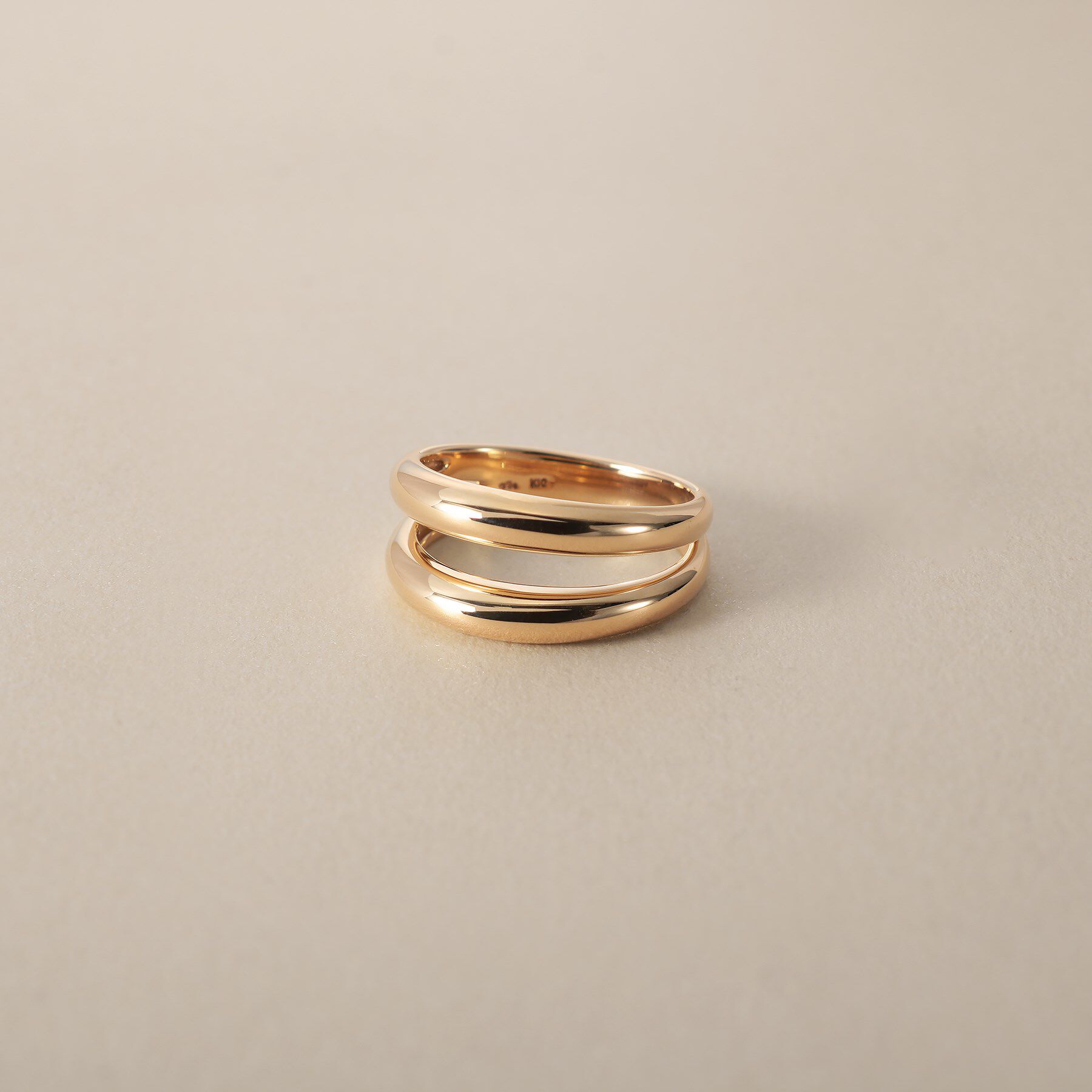 COCOSHNIK「K10ダブル甲丸 リング」|リング|イエローゴールド(1