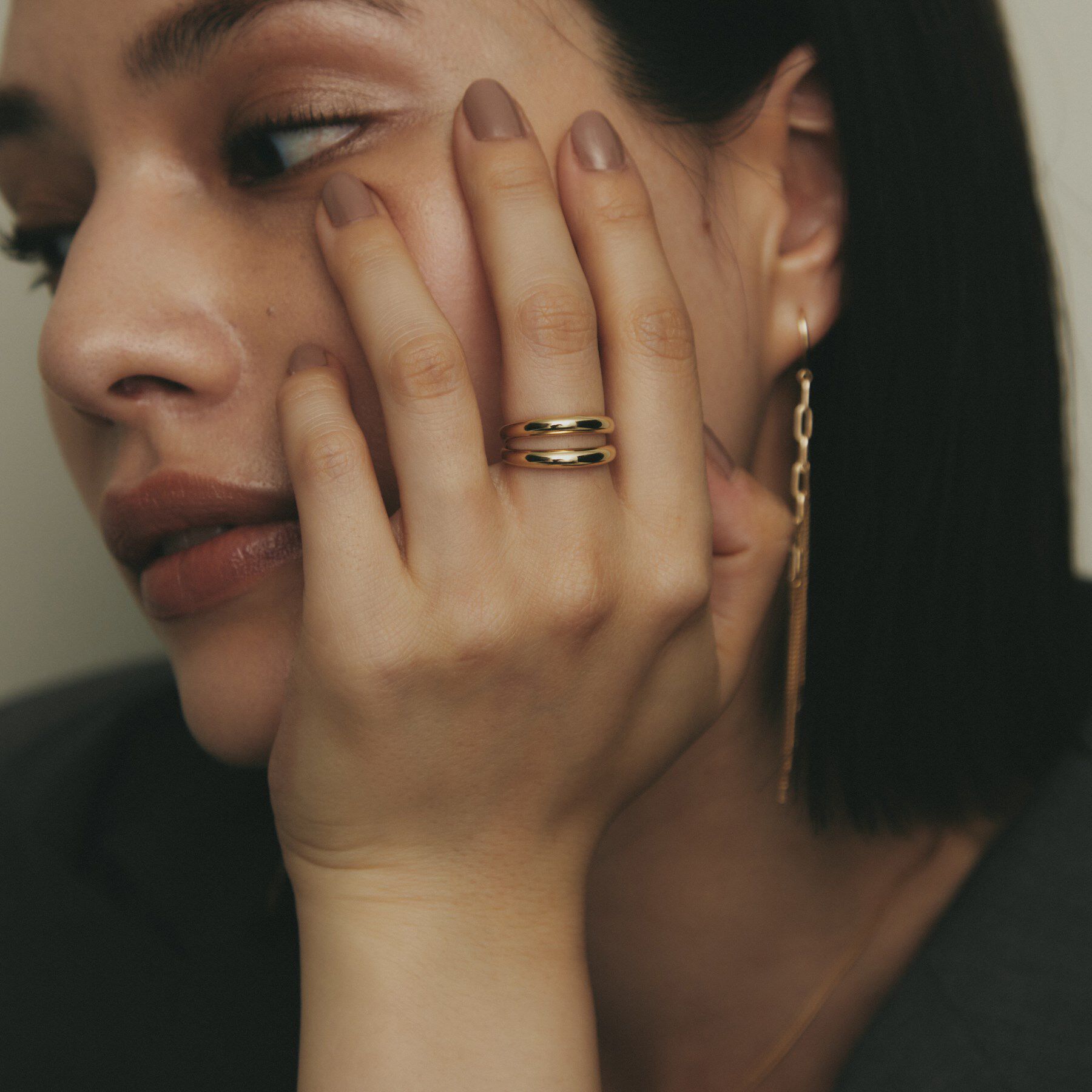 COCOSHNIK「K10ダブル甲丸 リング」|リング|