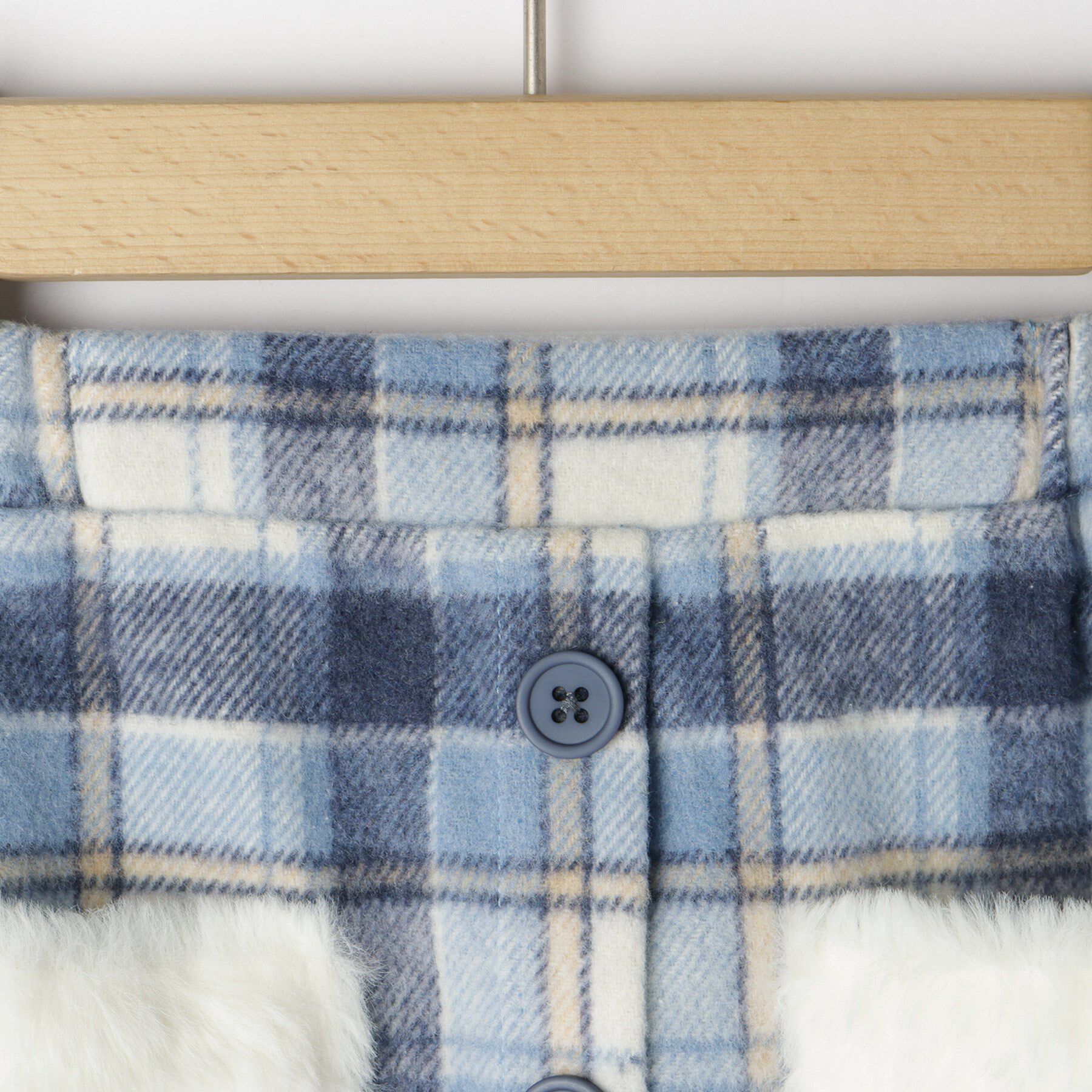 SHOO･LA･RUE「【100-150cm】フェイクファーポケットチェック台形スカート」|スカート|