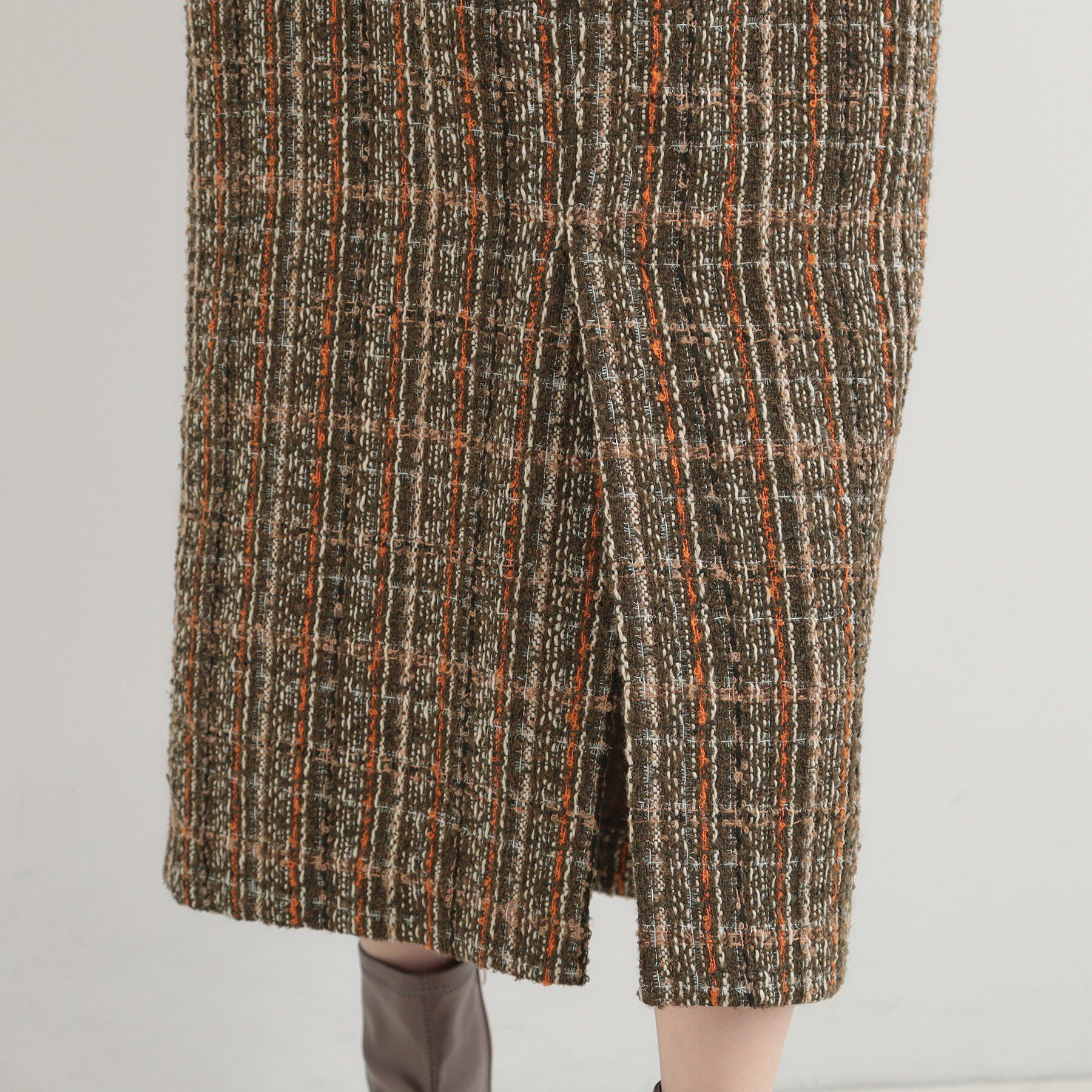 SHOO･LA･RUE「【S-LL】きれいめにもカジュアルにも ラメツイード ナロースカート」|スカート|