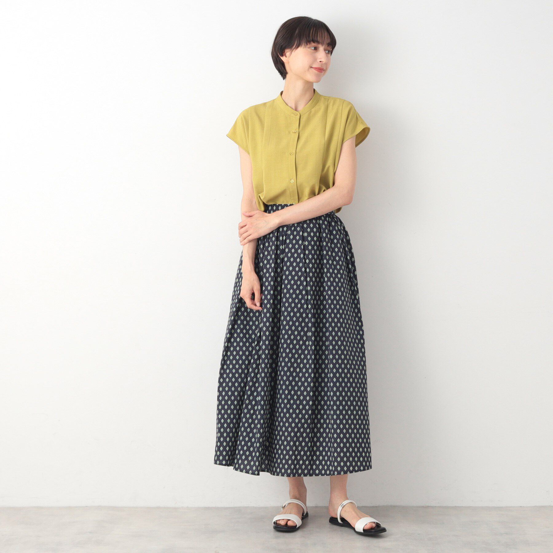 Dessin「【洗える】テントラインフレンチスリーブブラウス（XS～L）」|シャツ・ブラウス|