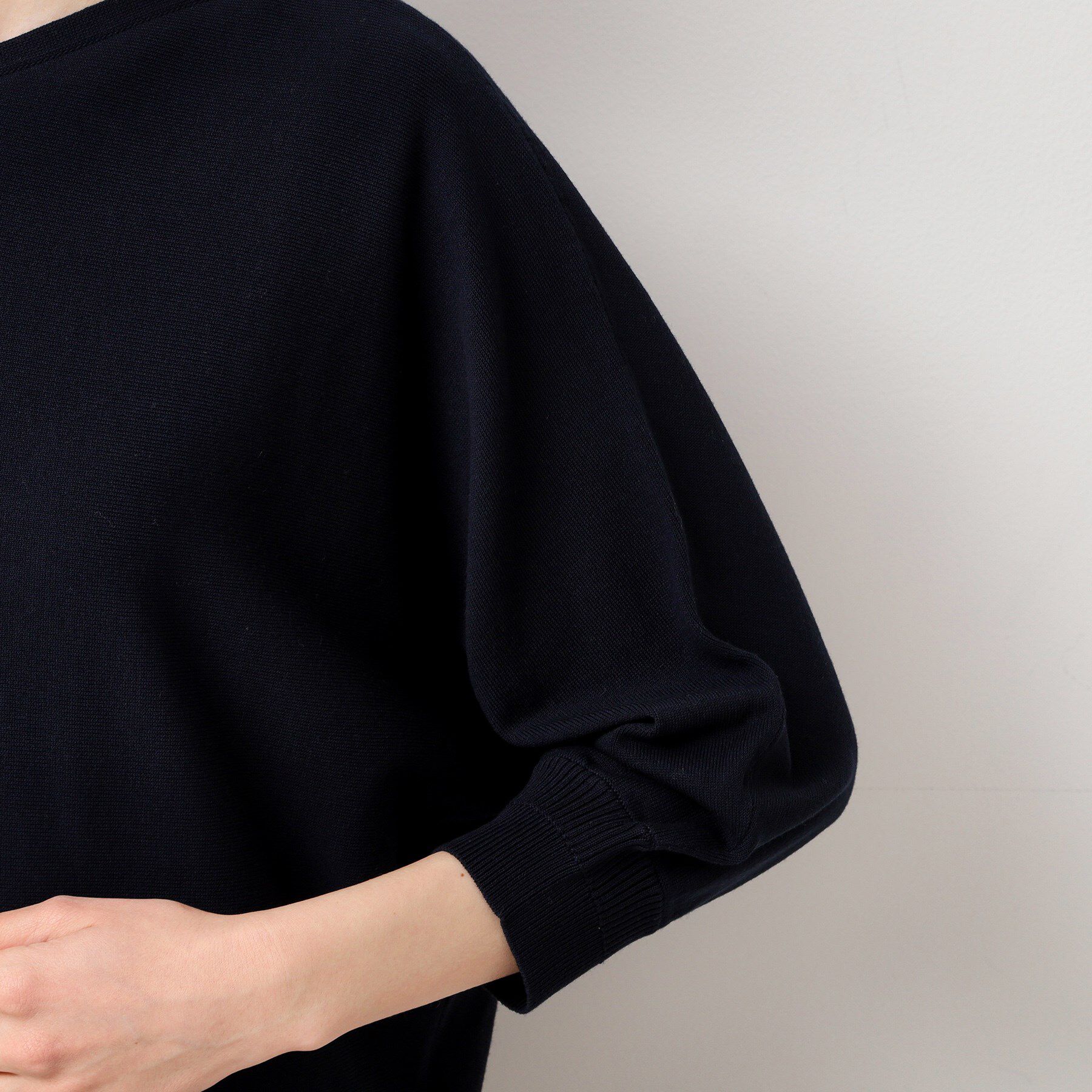 Dessin「【選べる7色展開・洗える】後ろボタンニットプルオーバー七分袖（XS～L）」|ニット・セーター|