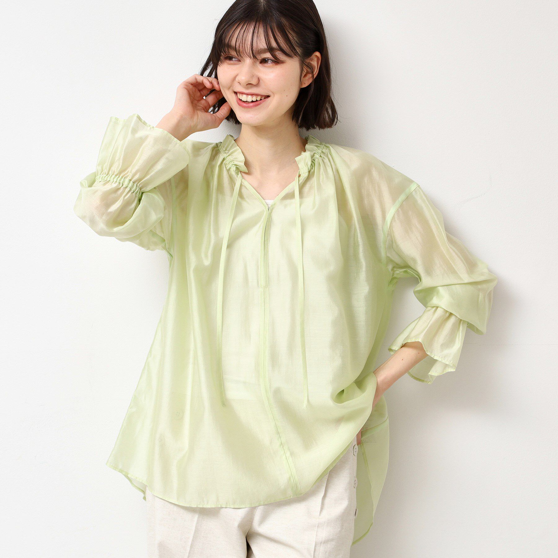 Dessin「【洗える】フリルリボンブラウス」|シャツ・ブラウス|
