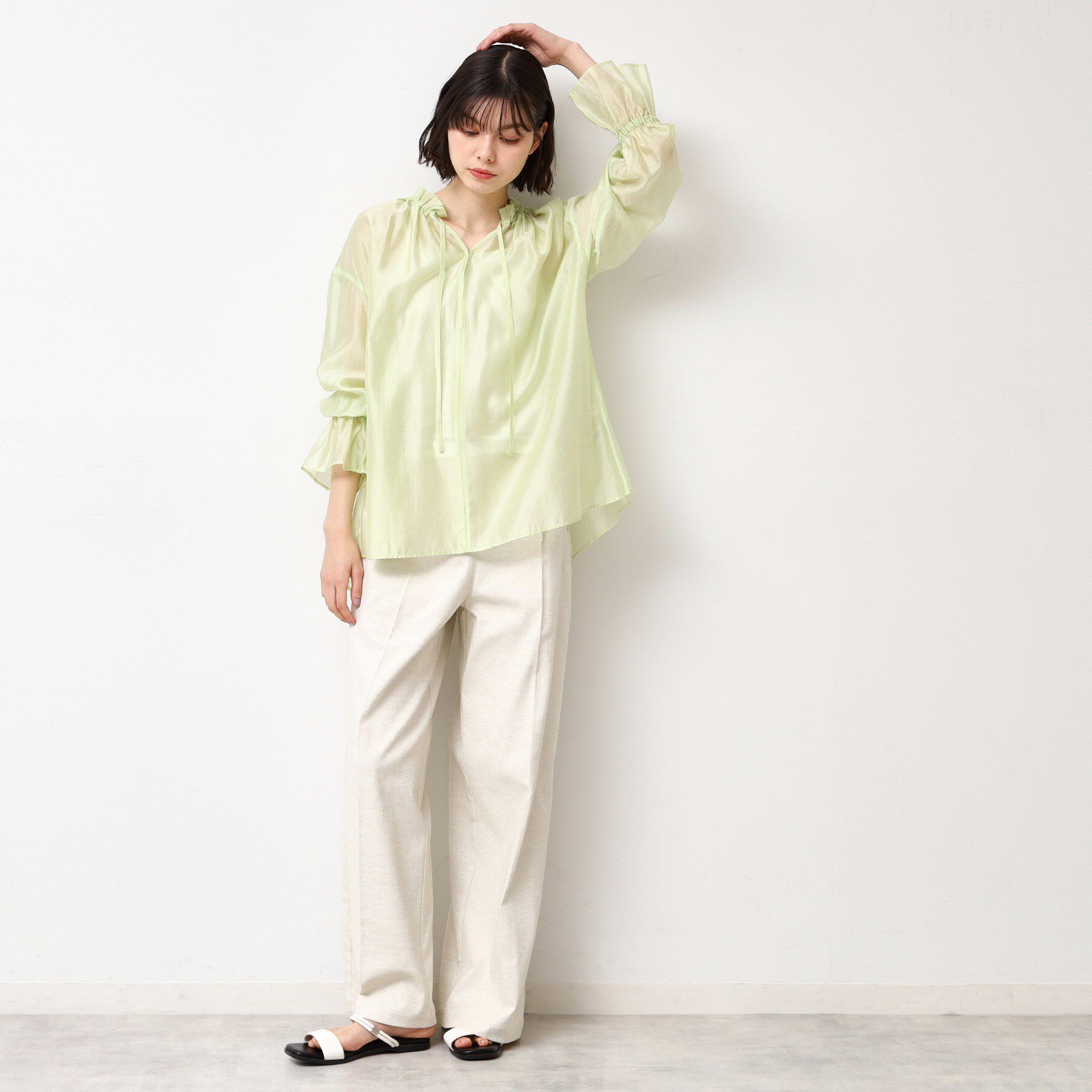 Dessin「【洗える】フリルリボンブラウス」|シャツ・ブラウス|