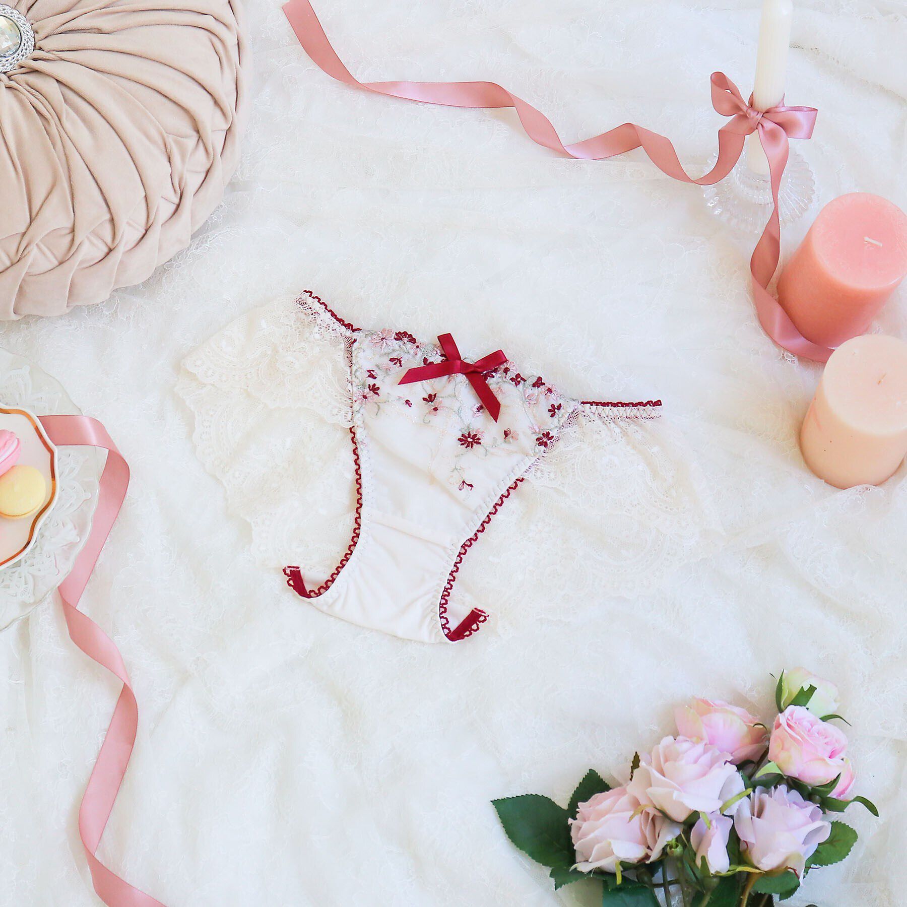 Risa Magli「ティナ レースショーツ」|インナー|レッド(061)