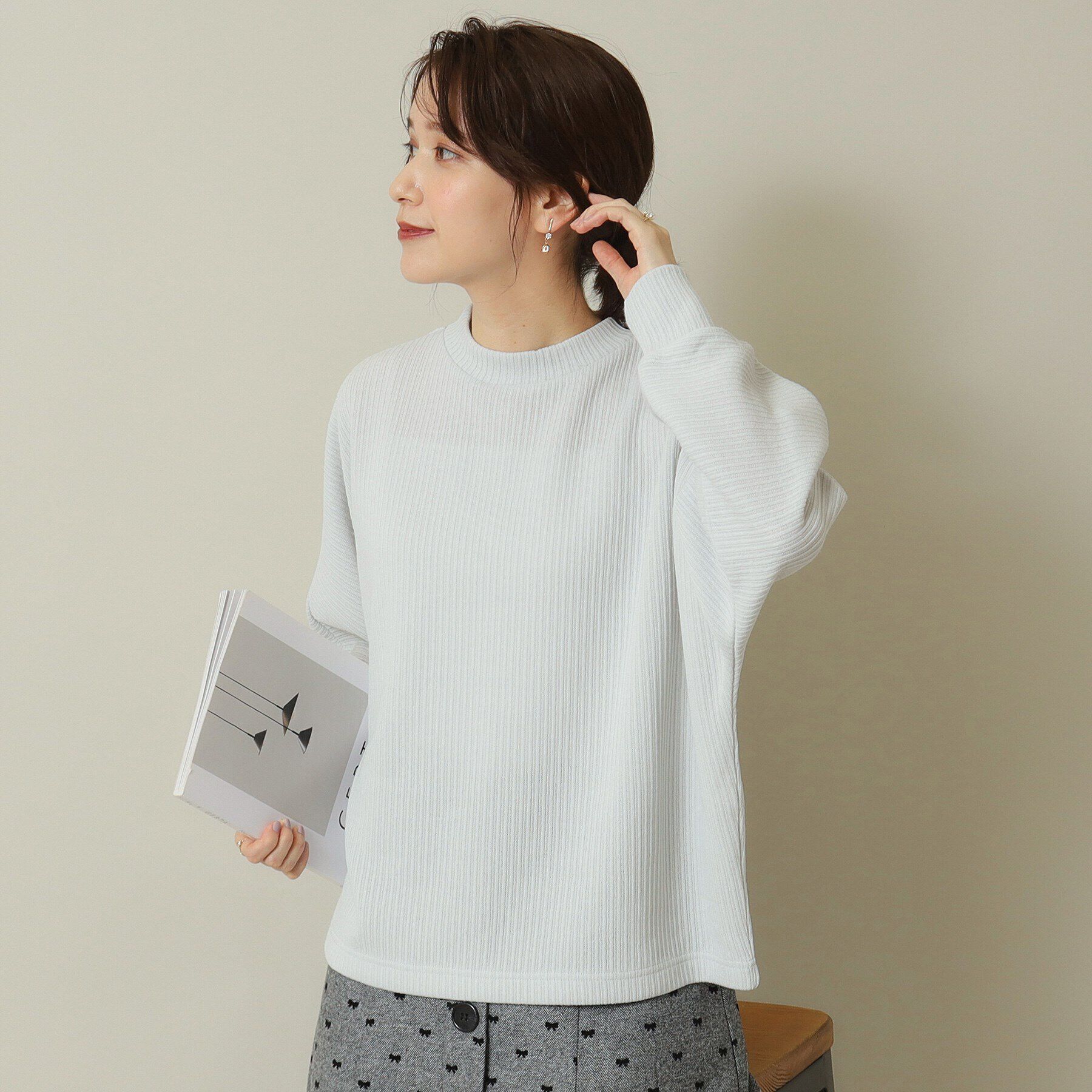 ITS&rsquo;DEMO「【伸縮性あり／手洗い可】ドルマンプルオーバー」|Tシャツ・カットソー|ライトグレー(011