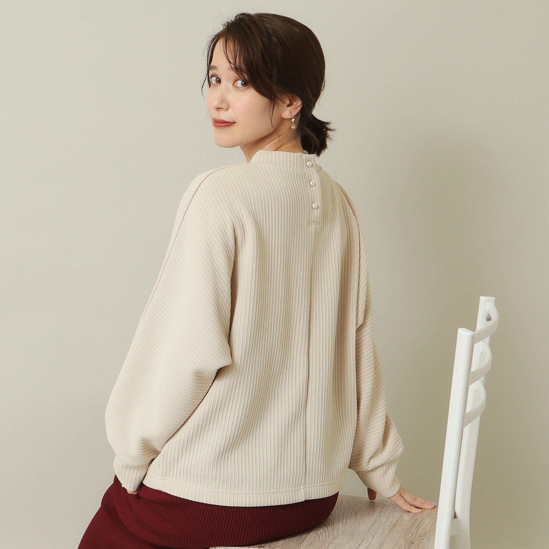 ITS&rsquo;DEMO「【伸縮性あり／手洗い可】ドルマンプルオーバー」|Tシャツ・カットソー|ベージュ(052)