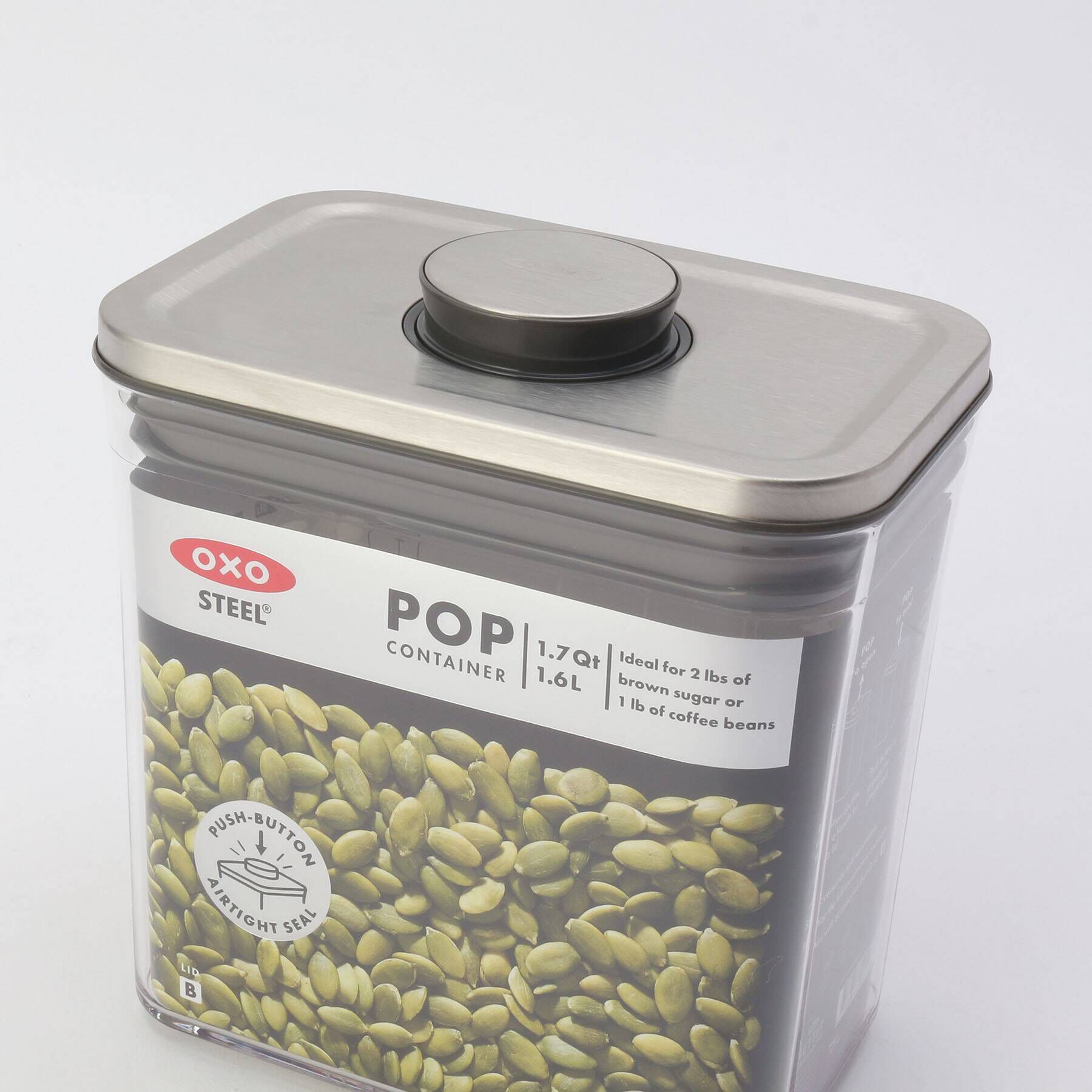 212 KITCHEN STORE「ステンレスポップコンテナ レクタングル (ショート) 1.6L ＜OXO オクソー＞」|食器・キッチングッズ|