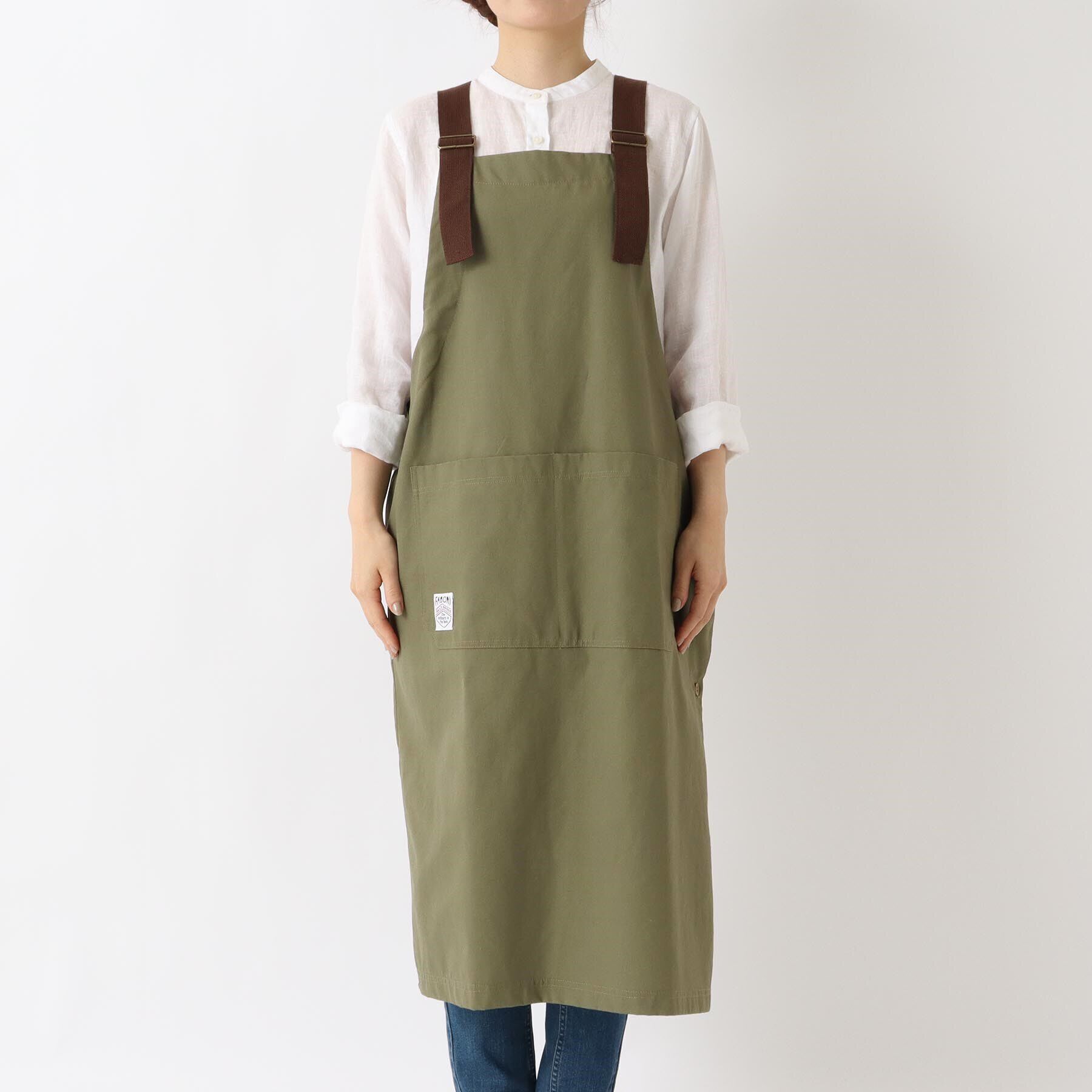 212 KITCHEN STORE「カバーオールロングエプロン カーキ ＜FABORI ファボリ＞」|食器・キッチングッズ|