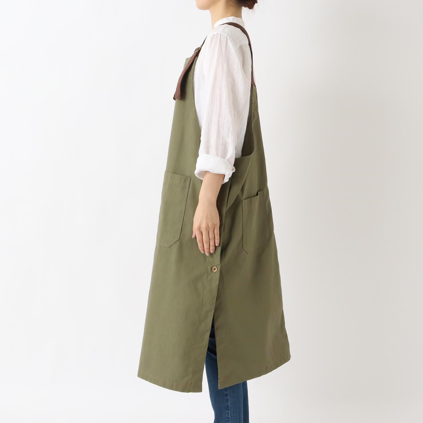 212 KITCHEN STORE「カバーオールロングエプロン カーキ ＜FABORI ファボリ＞」|食器・キッチングッズ|