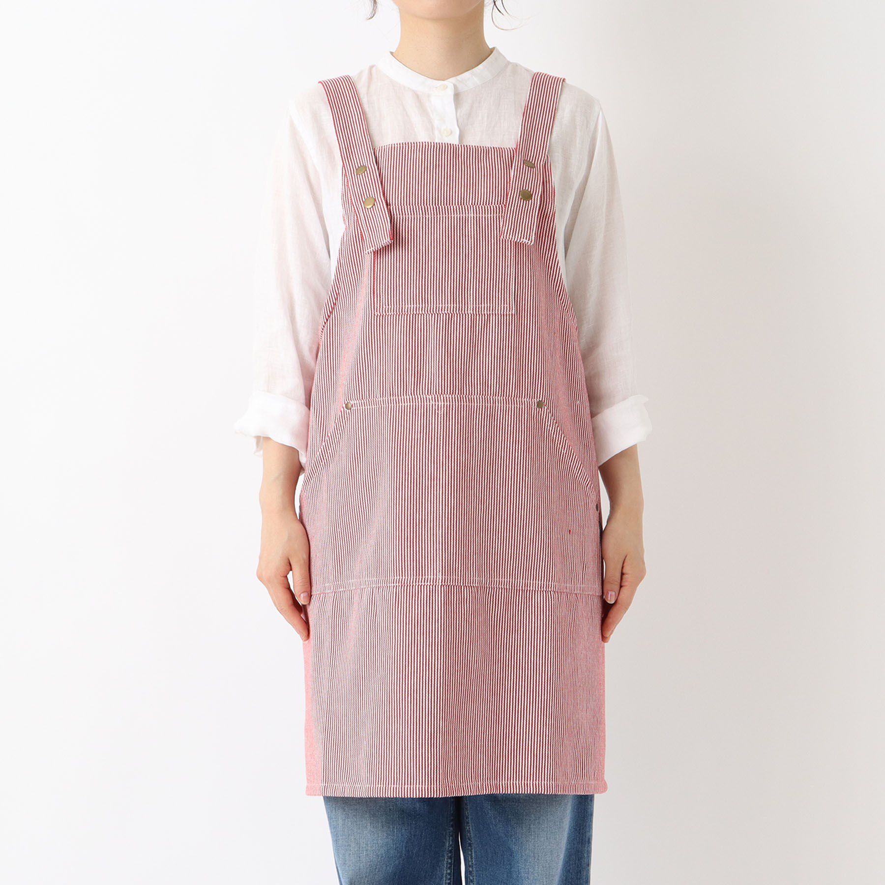 212 KITCHEN STORE「ヒッコリーストライプエプロン M RD ＜212Kオリジナル＞」|食器・キッチングッズ|