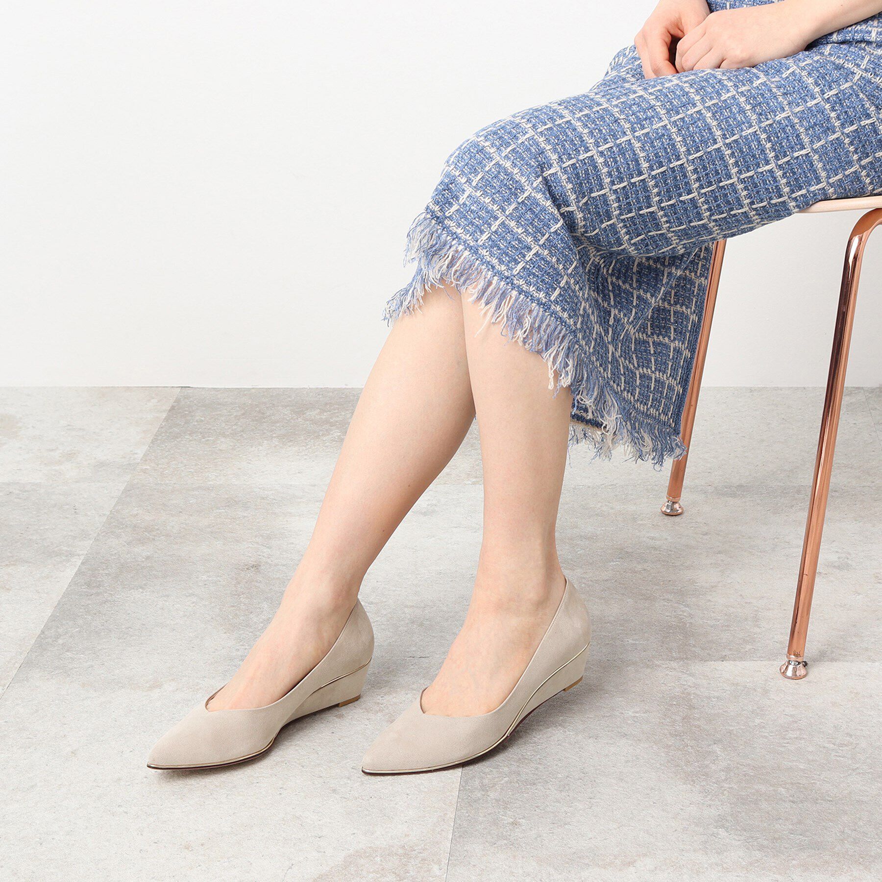 ESPERANZA「《定番》ポインテッドトゥウェッジパンプス」|パンプス|