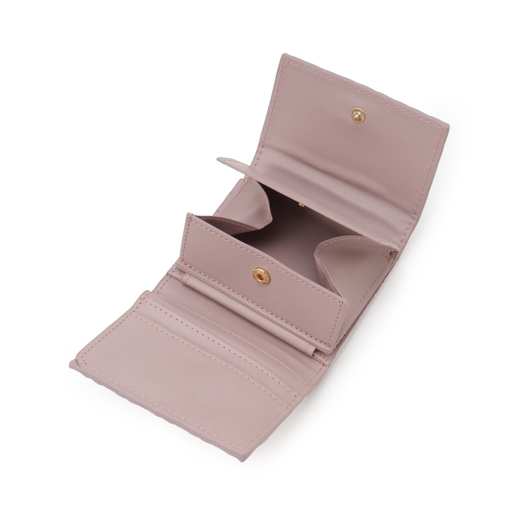 Ober Tashe「キルティング ボックスコイン三つ折り財布 ミニ財布 ミニウォレット」|財布|