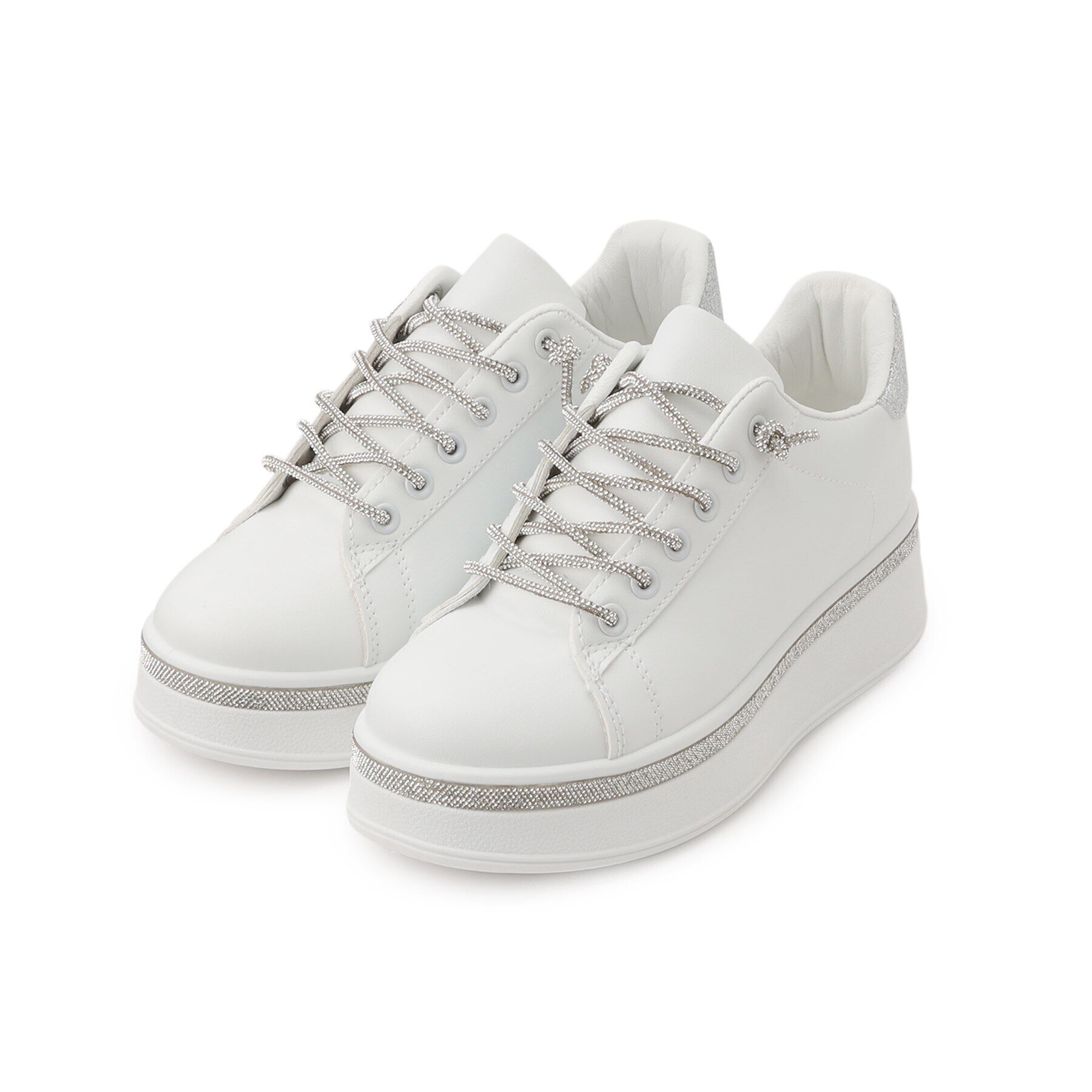 csT&P「厚底キラキラストーン付スニーカー」|スニーカー|ﾎﾜｲﾄ(001)